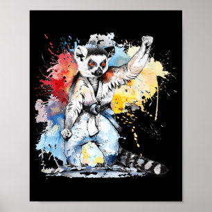 Kickboxing Lemur Martial Arts Karate Jiu-Jitsu MMA Poster
