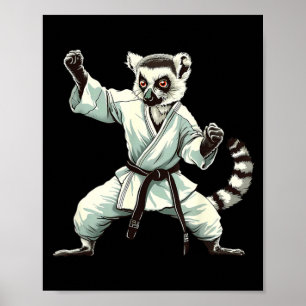 Kickboxing Lemur Martial Arts Karate Jiu-Jitsu MMA Poster