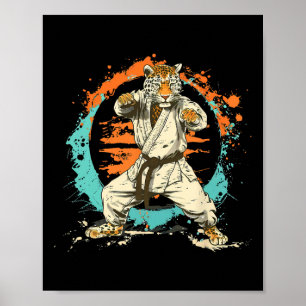 Kickboxing Leopard Taekwondo Karate Mma Martial Ar Poster