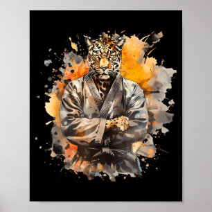 Kickboxing Leopard Taekwondo Karate MMA Martial Poster