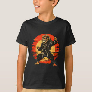 Kickboxing Lion Taekwondo Mma Judo Artwork Martial T-Shirt