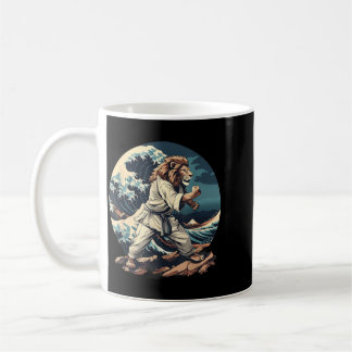 Kickboxing Lion Waves Taekwondo Jiu-Jitsu Mma Lion Coffee Mug