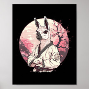 Kickboxing Llama Sakura Tree Taekwondo Judo Mma Al Poster