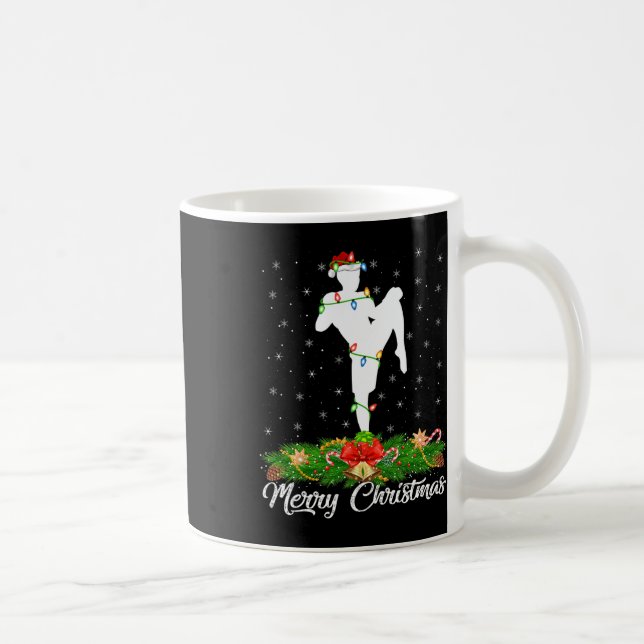 Kickboxing Lover Matching Santa Hat Kickboxing Chr Coffee Mug (Right)