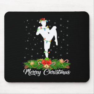 Kickboxing Lover Matching Santa Hat Kickboxing Chr Mouse Mat