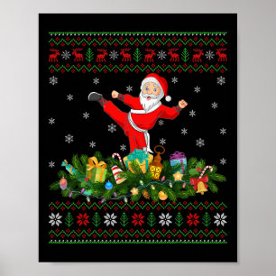 Kickboxing Martial Art Lover Xmas Ugly Kickboxing Poster