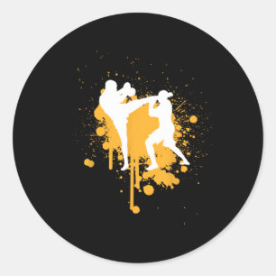 Kickboxing Martial Arts Boxing Mma Sparring Fighte Classic Round Sticker
