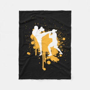 Kickboxing Martial Arts Boxing Mma Sparring Fighte Fleece Blanket