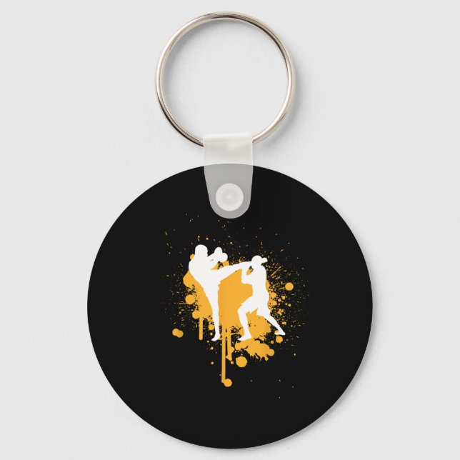 Kickboxing Martial Arts Boxing Mma Sparring Fighte Key Ring (Front)