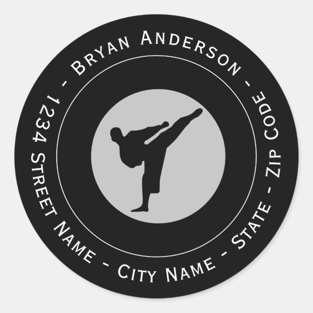 Kickboxing - Martial Arts Return Address Label (Front)