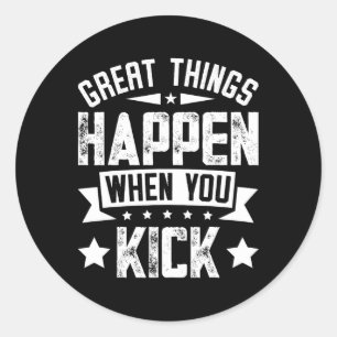 Kickboxing Meme Quote Classic Round Sticker