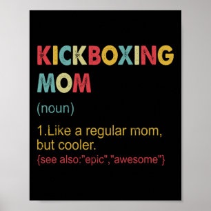 Kickboxing Mom Definition Women Martial Art Kickbo Poster