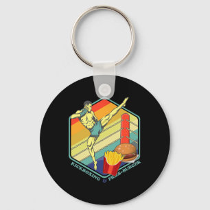 Kickboxing Muay Thai Boxing Fries Burger Fastfood Key Ring