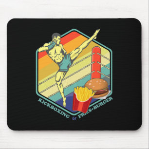 Kickboxing Muay Thai Boxing Fries Burger Fastfood Mouse Mat