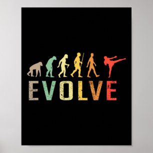 Kickboxing Muay-thai Evolution Vintage Funny Desig Poster