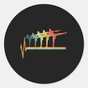 Kickboxing Muay Thai Thaiboxing Mma Vintage Classic Round Sticker