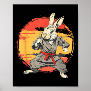 Kickboxing Rabbit Karate Taekwondo Jiu-Jitsu MMA Poster