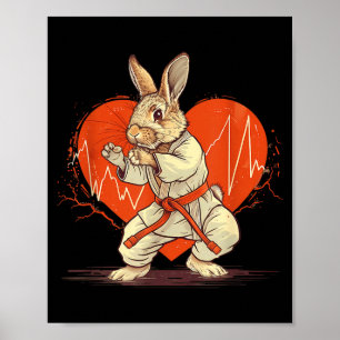 Kickboxing Rabbit Karate Taekwondo Jiu-Jitsu MMA Poster
