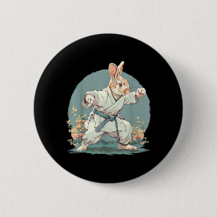 Kickboxing Rabbit Taekwondo Karate MMA Bunny 6 Cm Round Badge