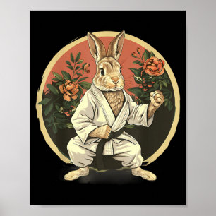 Kickboxing Rabbit Taekwondo Karate MMA Bunny Poster