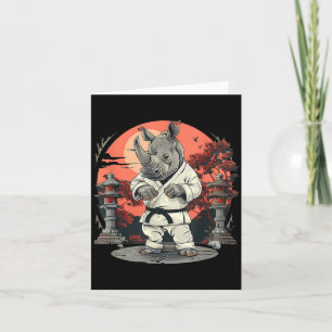 Kickboxing Rhino Taekwondo Karate MMA Funny Card