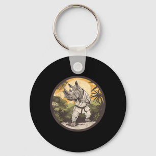 Kickboxing Rhino Taekwondo Karate MMA Funny Key Ring