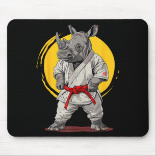 Kickboxing Rhino Taekwondo Karate MMA Funny Mouse Mat