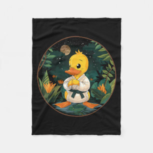 Kickboxing Rubber Duck Karate Jiu-Jitsu MMA Fleece Blanket