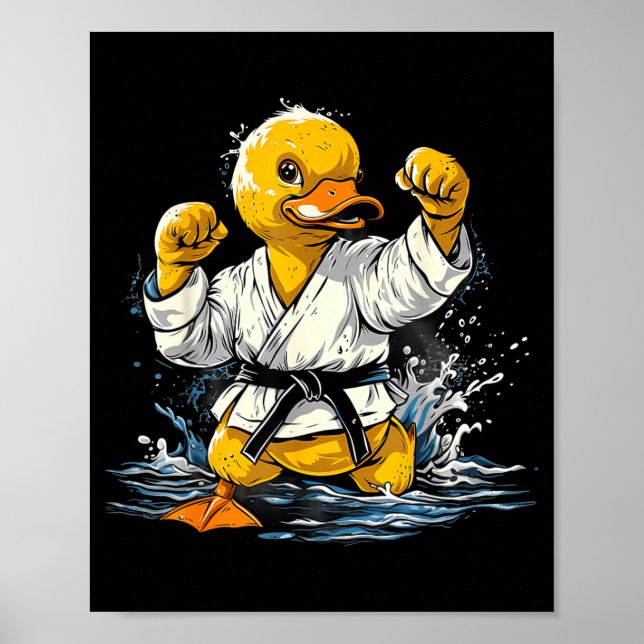 Kickboxing Rubber Duck Karate Jiu-Jitsu Mma Poster (Front)