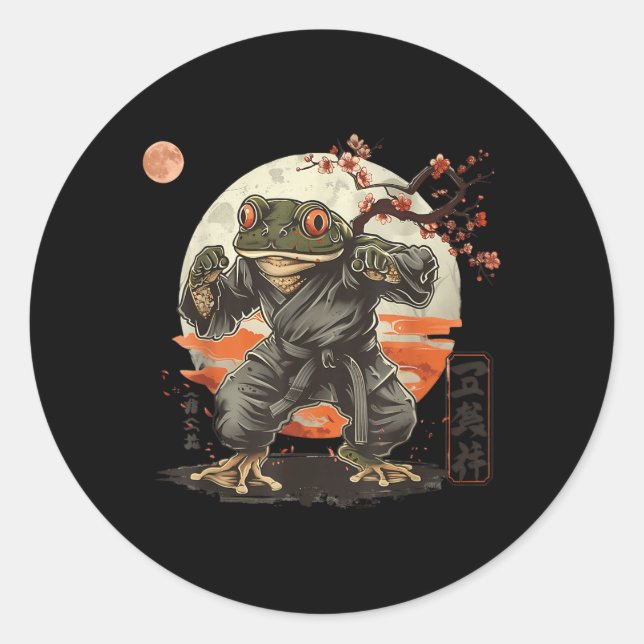 Kickboxing Sakura Jiu-Jitsu Mma Toad Taekwondo Classic Round Sticker (Front)
