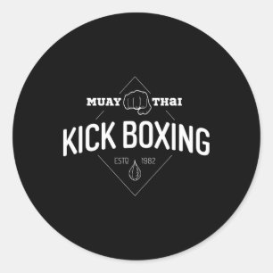 Kickboxing Shirt Muay Thai Boxer Martial Arts Tee Classic Round Sticker