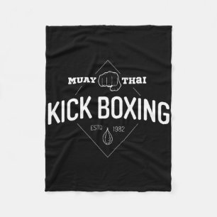 Kickboxing Shirt Muay Thai Boxer Martial Arts Tee Fleece Blanket