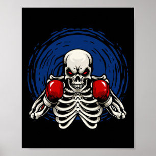 Kickboxing Skeleton Funny Kickboxer Boxing _1 Poster