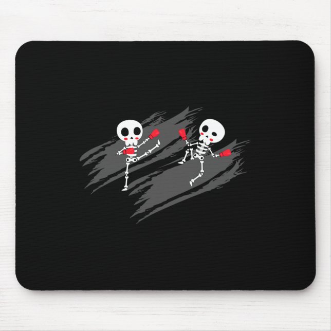Kickboxing Skeleton Funny Kickboxer Boxing _2  Mouse Mat (Front)