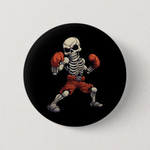 Kickboxing Skeleton Funny Kickboxer Boxing 6 Cm Round Badge