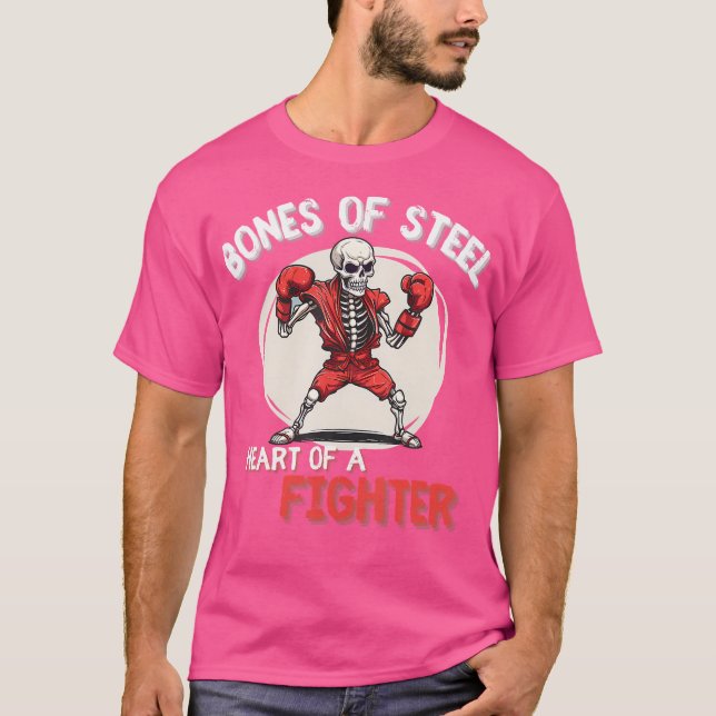 Kickboxing Skeleton Funny Kickboxer Boxing T-Shirt (Front)