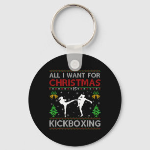 Kickboxing Sports Lover Santa Ugly Kickboxing Chri Key Ring