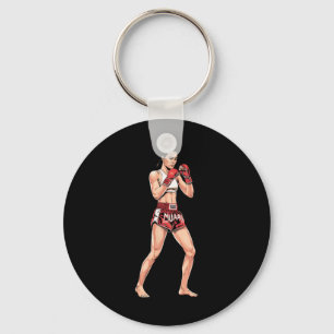 Kickboxing Stance Thai Boxing A Muay Thai Fighter  Key Ring