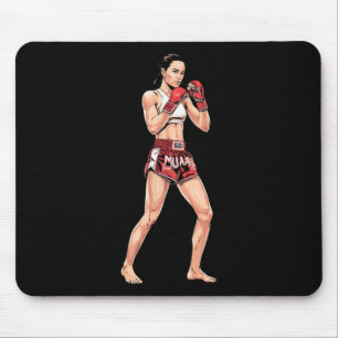 Kickboxing Stance Thai Boxing A Muay Thai Fighter Mouse Mat