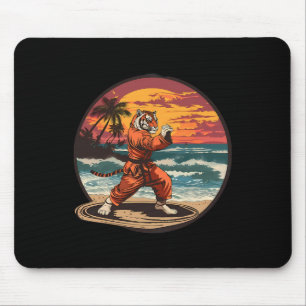 Kickboxing Tiger Beach Sunset Karate Taekwondo Tig Mouse Mat