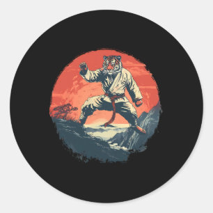 Kickboxing Tiger Nature Kickboxing Taekwondo Tiger Classic Round Sticker
