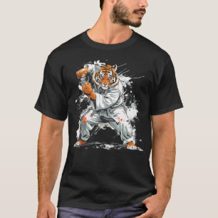 Kickboxing Tiger Watercolor Martial Arts Karate T-Shirt