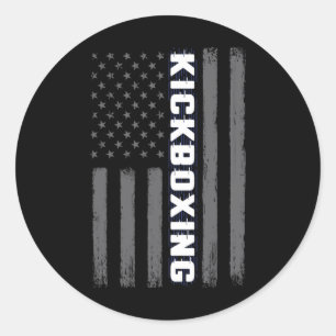 Kickboxing Usa American Flag Gift Martial Arts Spo Classic Round Sticker