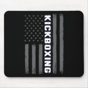 Kickboxing Usa American Flag Gift Martial Arts Spo Mouse Mat