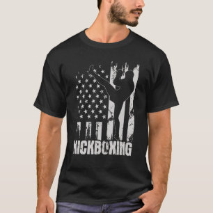 Kickboxing USA American Flag Kickboxer Combat Sel T-Shirt