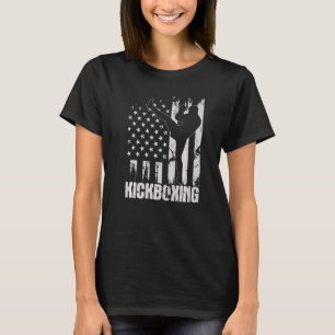 Kickboxing USA American Flag Kickboxer Combat Self T-Shirt