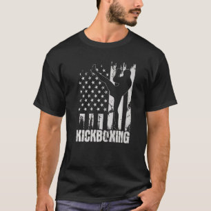 Kickboxing USA American Flag Kickboxer Combat Self T-Shirt