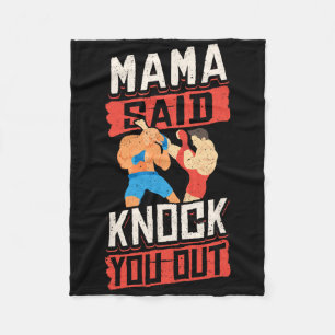 Kickboxing Vintage Mamasaid Knock You Out Fleece Blanket