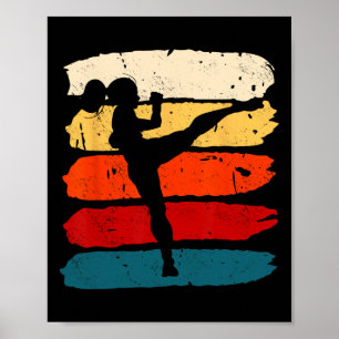 Kickboxing Woman Kickboxer Karate Boxing Mma Fight Poster
