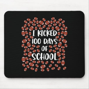 Kicked 100 Days Of School Football Player Student Mouse Mat